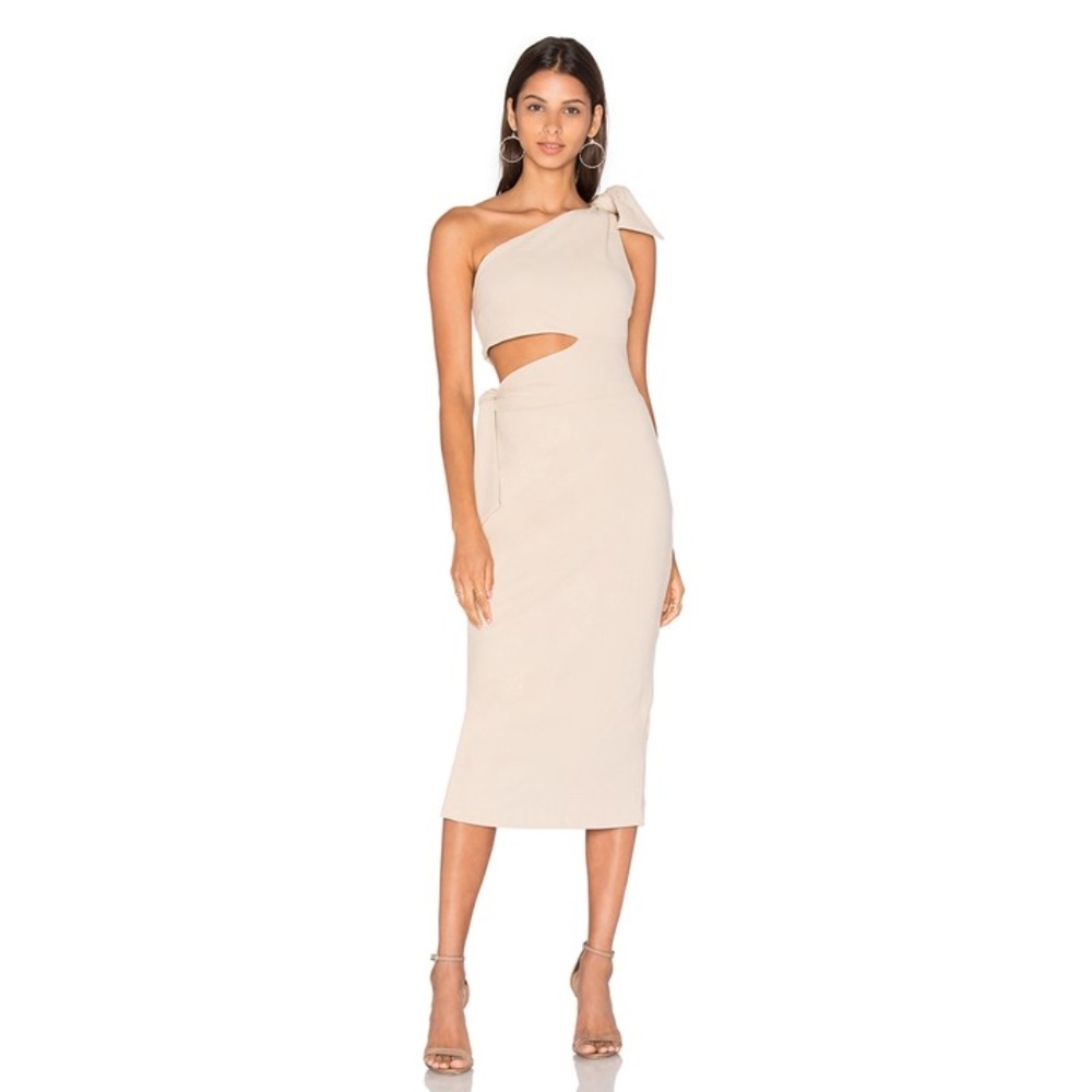 Misha Tan Suede Cut Out Dress